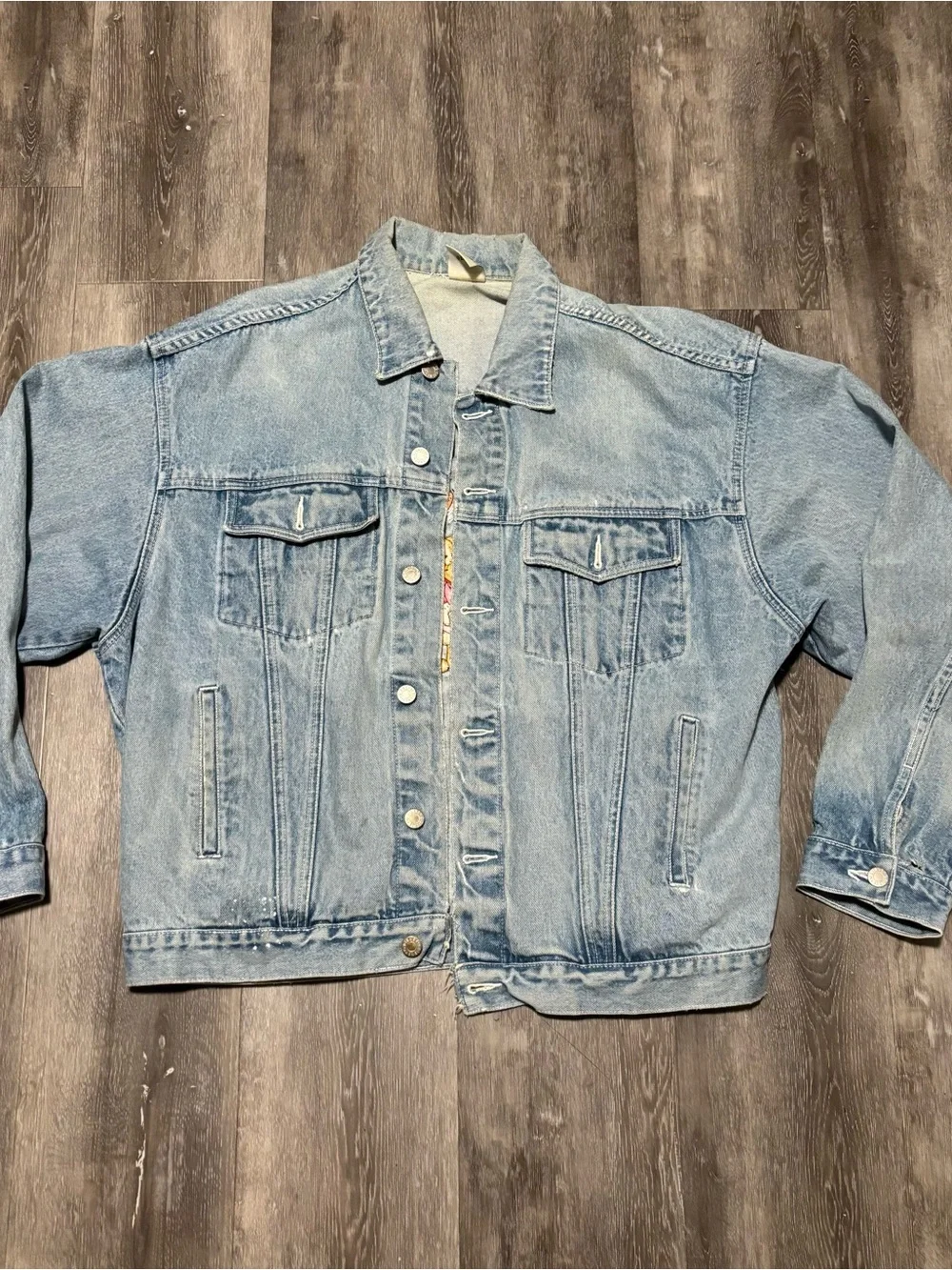 Vtg The Disney Store 'Winnie the Pooh & Friends' Denim Jacket Size XL distress
